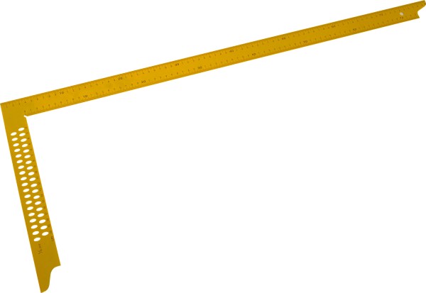 Zimmermannswinkel 800mm, gelb, mit Anreißlöchern