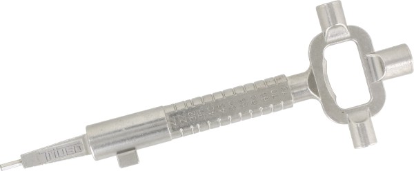Bauschlüssel universal 4Kant, 6-Kant 3mm, konischer 4-Kant