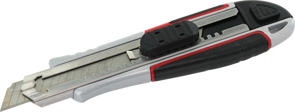 Alu-Druckguß Cuttermesser 18mm mit Magazin, im Display