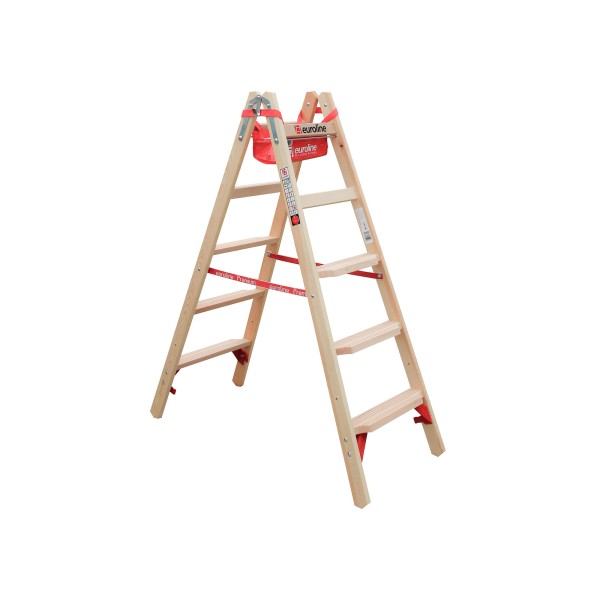 Holz-Stufenstehleiter, 2x5 Stufen