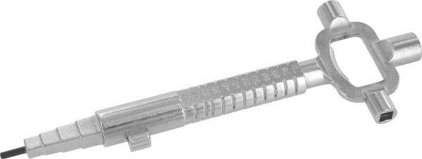 Bauschlüssel universal 4-Kant, 6-Kant 3mm, konischer 4-Kant